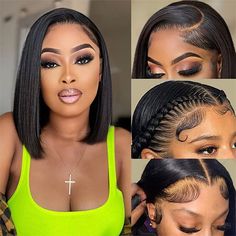 West Kiss Hair Shot Bob Wigs On Sale. #1B Natural Black 100% Human Hair 13*4 Lace Front Bob Wig 10-14 Inches On Sale. Super Natural Straight Hair Lace Bob Wig 180% Density Medium Size. Kort Bob, Hair Frontal, Wigs Straight, Bob Lace Front Wigs, Straight Bob, Wig Human Hair, Short Bob Wigs, Headband Wigs, Lace Closure Wig