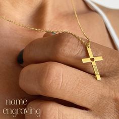 Discover the beauty of our 14k Solid Gold Cross Pendant with a Heart Cut-Out, an exquisite choice for baptisms, communions, and confirmations. Crafted from pure 14k gold, this stunning pendant combines elegance with lasting quality. The heart-shaped cut-out adds a unique, personal touch, making it an ideal gift for her. Each piece arrives in a stylish gift box and is stamped with -585- to ensure its 14k gold authenticity. Enhance this special gift with custom laser engraving to create a memorabl Personalized Rose Gold Cross Jewelry, 14k Gold Cross Pendant Jewelry For Wedding, Personalized Cross Pendant Jewelry For Mother's Day, Yellow Gold Cross Pendant For Baptism, Yellow Gold Baptism Cross Pendant Jewelry, Personalized Rose Gold Cross Pendant Jewelry, Gold Cross Jewelry For Valentine's Day, 14k Gold Cross Jewelry For Anniversary, 14k Gold Crucifix Jewelry For Anniversary