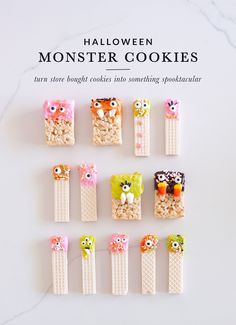 there are many different types of rice krispy treats in the shape of owl's