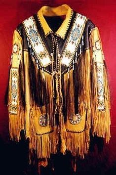 Bohemian Festival Outerwear With Beaded Fringe, Long Sleeve Beaded Fringe Festival Outerwear, Native American Jackets, Mountain Man Clothing, American Jacket, American Indian Clothing, Tan Leather Jackets, Fringe Leather Jacket