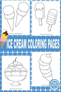 ice cream coloring pages for kids to color and learn how to make them look like they are