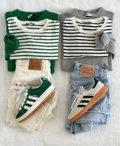 Outfit Ete, Outfit Flatlay, Grey Denim Shirt, Pnw Style, Zara Outfit, Stripe Outfits, Capsule Outfits, Casual Work Outfits