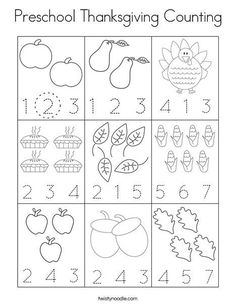 the worksheet for preschool to learn how to count numbers and color them in