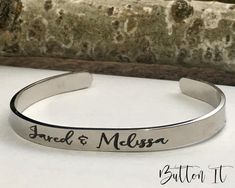 Daughter in law gift cuff bracelet future daughter in law | Etsy Personalized Stainless Steel Jewelry With Custom Text, Personalized Stainless Steel Bracelets For Anniversary, Personalized Stainless Steel Bangle In Elegant Style, Elegant Personalized Stainless Steel Bangle, Personalized Stainless Steel Elegant Bangle, Custom Text Stainless Steel Jewelry For Gift, Personalized Stainless Steel Bangle, Custom Text Stainless Steel Jewelry Gift, Personalized Adjustable Bracelet For Anniversary Gift