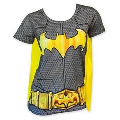 a women's batman t - shirt is shown with the bat symbol on it