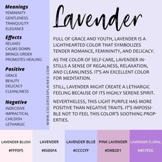 a purple and blue color scheme with the words lavender written in black on top of it