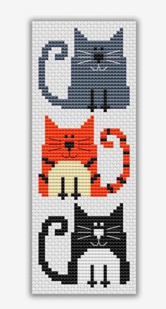 a cross stitch pattern with cats on it