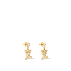 Lady LV Earrings S00 - Women - Fashion Jewelry | LOUIS VUITTON ® Lv Earrings, Elegant Symbol, Louis Vuitton Earrings, Luxury Gifts For Women, Lux Fashion, Spring Sandals, Leather Denim, Chain Links