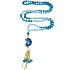 Enjoy this hand-knotted mala necklace made with blue apatite & aquamarine gemstones and a natural stone pendant.Blue apatite facilitates public speaking, enhances group communication, opens the throat chakra and heals the heart & emotional disease. Aquamarine is a stone of courage. Its calming energies reduce stress and quiet the mind. It harmonizes its surroundings and protects against pollutants. It clears blocked communication and promotes self-expression. A wonderful stone for mediation. Com Turquoise Aquamarine Spiritual Necklace, Blue Spiritual Necklaces With Natural Stones, Spiritual Amazonite Crystal Necklace With Gemstone Beads, Spiritual Blue Necklaces With Natural Stones, Blue Hand Knotted Jewelry For Gift, Blue Hand-knotted Jewelry For Gift, Handmade Spiritual Aquamarine Necklace, Amazonite Gemstone Beads Necklace For Meditation, Blue Gemstone Beads Jewelry For Meditation