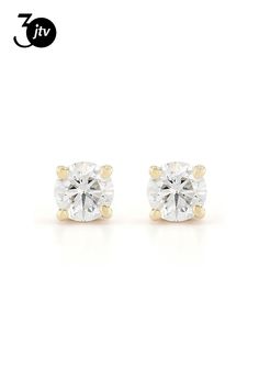 Prazana�� Lab-Grown Diamonds 0.25ctw round white lab-grown diamond, 14k yellow gold four prong stud earrings. Measure approximately 1/8"L X 1/8"W and have push back backings. IGI certified H-I color, SI clarity minimum. White Round Diamond Earrings, Diamond White Solitaire Diamond Earrings In 14k Gold, 14k Gold Solitaire Diamond White Diamond Earrings, Diamond White Solitaire Earrings In 14k Gold, 14k Gold Solitaire Diamond Earrings Round Cut, 14k Gold Solitaire Diamond Earrings, White Diamond Earrings With Single Round Cut, White Round Cut Diamond Earrings With Single Diamond, White Diamond Earrings With Round Cut