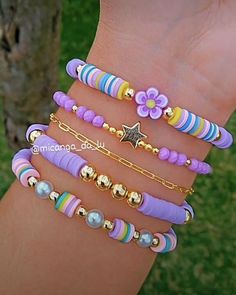 Disk Bead Bracelet Ideas, Marble Bracelet, Girly Bracelets, Pretty Jewelry Necklaces