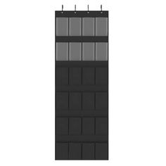 an image of a tall black door on a white background with clippings to the side