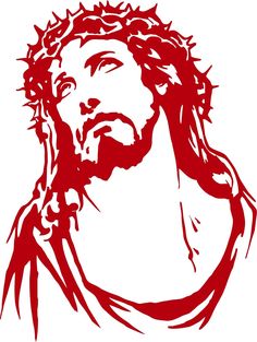 the face of jesus is drawn in red ink