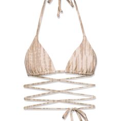 Terrazza Top Beige Triangle Halter Top For Beach, Beige Triangle Top Halter For Beach, Beige Beachwear Halter Top For Vacation, Beige Halter Top For Vacation Beachwear, Beige Halter Top For Beach Vacation, Brown Halter Top For Beach In Spring, Beige Fitted Halter Top For Beach Season, Beige Triangle Halter Top For Vacation, Summer Beige Triangle Halter Top