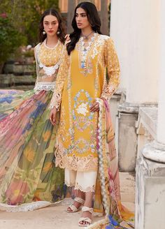 Hello Beautiful Ladies,  Mushq Original Suit Stitched & Embellished by StyledByKiran.  Fabric Details: Description: Embroidered Lawn 3 Piece Suit Chikan Embroidered And Appliqued Lawn Front Panel Chikan Embroidered And Appliqued Lawn Front And Back Left Panel Chikan Embroidered And Appliqued Lawn Front And Back Right Panel Chikan Embroidered Lawn Sleeves Embroidered Lawn Back Panel Embroidered And Appliqued Front And Back Daman Organza Embroidered And Appliqued Sleeves Lace Organza Crochet Lace For Daman Crochet Lace For Side Silt Crochet Lace For Front Embellished Tassels For Neckline Digital Print Pure Chiffon Dupatta Embroidered Cotton Trouser New Mushq Colorful Collection is Here!  Beautiful Embroidered & Printed with Digital Printed Dupatta in Medium Size.  Shirts Stitched Just Like M Pakistani Designer Dress, Heavy Suit, Pakistani Clothes Online, Pakistani Lawn Suits, Embroidered Sleeves, Pure Chiffon, Eid Collection, Pakistani Dress Design, Pakistani Designers