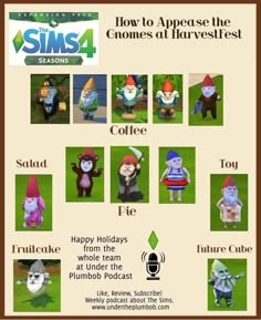 an advertisement with cartoon characters on it for the tv show, how to appear the gnomes at harvestfest