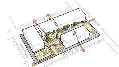 an aerial view of a plan for a building