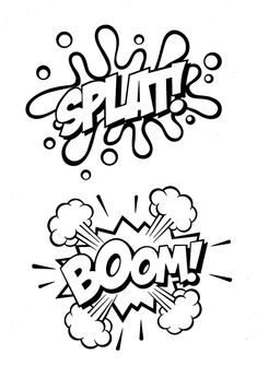 the word boom written in black and white ink