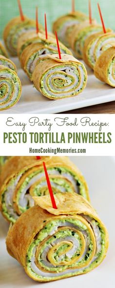 an easy and delicious pesto tortilla pinwheel recipe