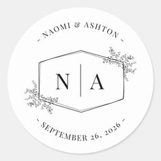 the logo for nomi and ashton's wedding