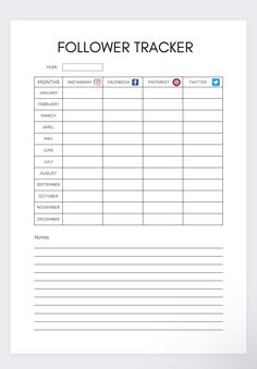 a white paper with the words follower tracker written in red, blue and black on it