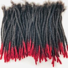 These locs are made with 100% human hair. These dreadlock extensions feel and look like matured, aged, natural grown locs. The locs can be added to existing locs to add length or for repairs on broken locs. Each loc is handmade and unique. Finally you can have instant length. This is the most popular size for locs. Locs are sold in bundles with 50 locs per bundle. 100 Locs, Hair Dreadlocks, Dreadlocks Extensions, Red Tips, Loc Extensions, Satin Homecoming Dress, Dreadlock Extensions, Beauty Supply Store, Dreadlock Hairstyles