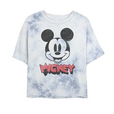 Show off your childhood pal with this juniors' Disney Mickey And Friends Mickey Big Face Logo Bombard Wash Crop Graphic Tee. ©Disney Show off your childhood pal with this juniors' Disney Mickey And Friends Mickey Big Face Logo Bombard Wash Crop Graphic Tee. ©Disney Crewneck Short SleeveFABRIC & CARE Cotton Machine wash Imported Size: Small. Color: White. Gender: female. Age Group: adult. Retro Mickey Mouse Tops For Disney Fan Events, Blue Mickey Mouse Tops For Disney Trips, Retro Mickey Mouse Top For Disney Fan Events, Crop Graphic Tee, Disney Crewneck, Tie Dye Girl, Cropped Graphic Tees, Mickey Mouse Head, Character Graphic