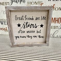 a wooden frame with some writing on it