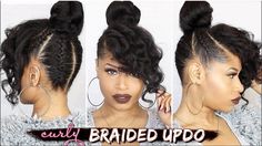 Braided Curly Updo, Updo Natural Hair, Braid Updo Tutorial, Updo Tutorial, Asymmetrical Hairstyles, Natural Hair Tutorials, Curly Updo, Natural Hair Updo