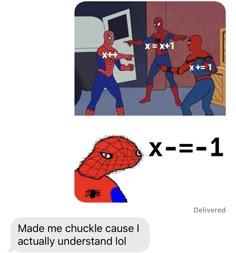 two texts that are in the same language and one has an image of spider - man