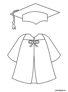 a drawing of a graduation cap and gown