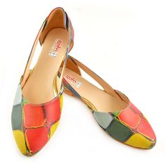 Multicolor Flats With Rubber Sole, Multicolor Leather Closed Toe Flats, Multicolor Leather Flats For Summer, Ballerinas Shoes, Flats Shoes Comfortable, Fashion Shoes Flats, Ankle Strap Shoes, Colored Stones, Elegant Shoes