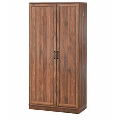 a large wooden cabinet with two doors