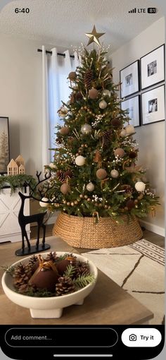 a decorated christmas tree in a living room