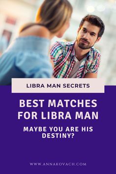 a man and woman talking to each other with the text best matches for libra man maybe you are his destiny?