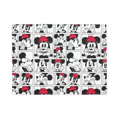 mickey mouse faces on black and white makeup bag