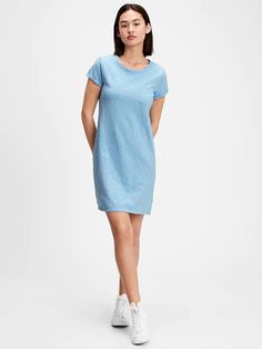 Kapesní tričkové šaty | Gap Factory Casual Cotton T-shirt Dress With Relaxed Fit, Spring Crew Neck Dress With Pockets, Relaxed Fit Crew Neck T-shirt Dress For Spring, Casual Cotton Short Sleeve Dresses, Casual Short Sleeve Cotton Dresses, Casual Cotton T-shirt Dress With Crew Neck, Casual Cotton Crew Neck T-shirt Dress, Casual Crew Neck T-shirt Dress For Day Out, Trendy Crew Neck T-shirt Dress For Day Out