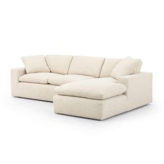 Plume 2 Pc Sectional Sofa-Four Hands-FH-100824-009-Sectionals106-RAF-Thames Cream-1-France and Son Transitional Sectional Sofas, Grey Two Piece, Fabric Sectional Sofas, Round Sofa, Modern Sofa Sectional, Fabric Sectional, Tufted Sofa, Sectional Sofas, Modern Sectional