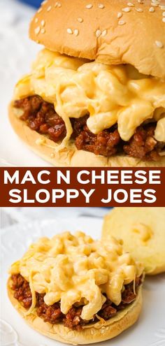 mac n cheese sloppy joes on a bun