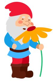 an image of a gnome holding a flower