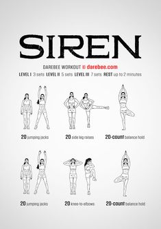 the instructions for how to do an exercise with different poses and body shapes, as well as