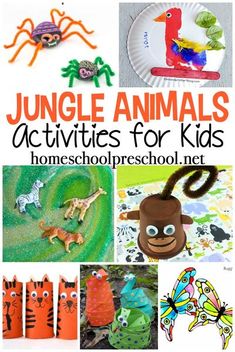 jungle animals activities for kids with text overlay