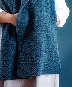 Ludlow Wrap | Knitting Pattern by Julie Hoover | Brooklyn Tweed Reversible Blocks, Knit Poncho Sweater, Hand Knit Shawl, Brooklyn Tweed, Cowl Knitting Pattern, Shawl Knitting Patterns, Purl Stitch, Moss Stitch, Scarf Knitting Patterns