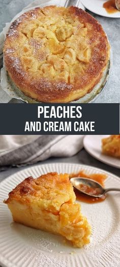 two pictures with different types of pies on them