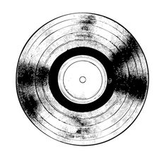 a black and white photo of an old record on a white background, vintage line drawing or engraving style