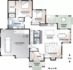 the floor plan for a two story house