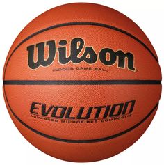 an orange and black basketball with the word wilson written on it's side, against a white background