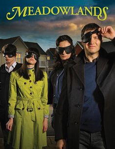 the poster for meadowlands shows three people wearing blindfolds and looking through them