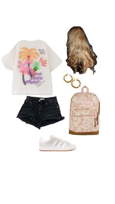 Outfit Ideas For School With Shorts, Beachy Wishlist, School Outfits 7th Grade, Shuffle Outfits, Outfit Repeater, Styling Clothes, Cute Hairstyles For School, Clothes Wishlist, Dream Outfits