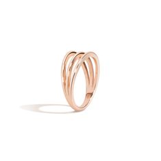 The Negative Spaces Ring features three soft-square bands spaced evenly apart. This modern ring is the perfect addition to any stack or paired with an engagement ring. Modern Stackable Rose Gold Rings, Modern Rose Gold Stackable Rings, Modern 14k Gold Double Band, Modern Rose Gold Rings With Polished Finish, Modern Rose Gold Midi Rings For Formal Occasions, Modern Double Band Rose Gold Rings, Modern Rose Gold Double Band Rings, Elegant Rose Gold Double Band Rings, Modern Stackable Rose Gold Bands